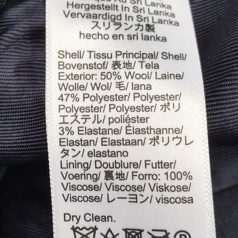J CREW Bowery Dress Pants Men 34/34 (36x34 fit) Deep Navy Blue Flat Wool Blend